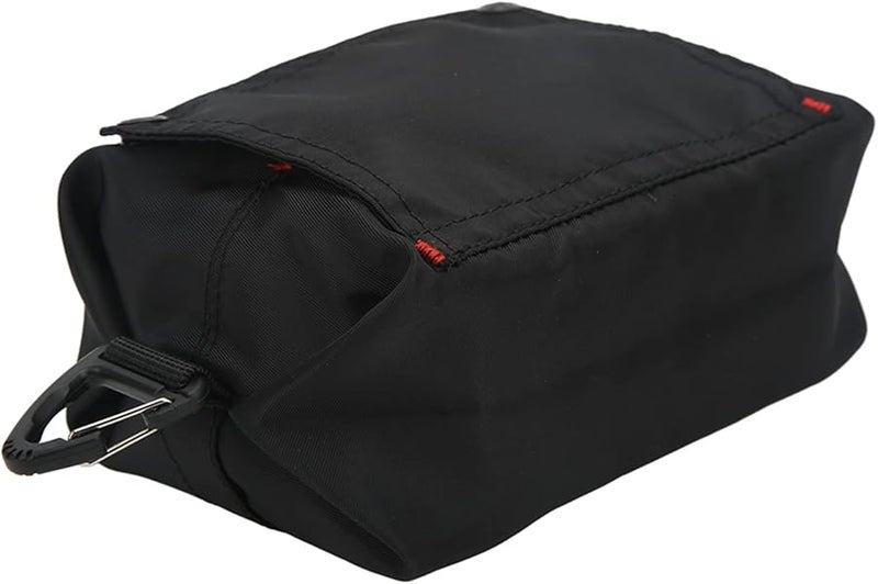 حقيبة تخزين مناديل سوداء كلاسيكية، حامل مناديل محمول للسيارة، قابل للطي للتخييم والسفر والنزهات - Image 1